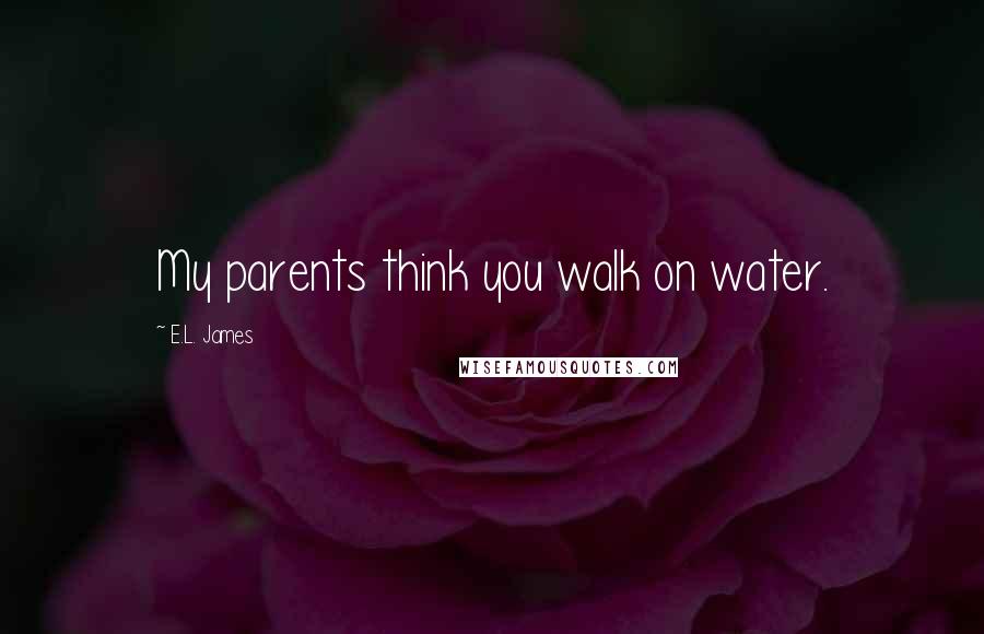 E.L. James Quotes: My parents think you walk on water.