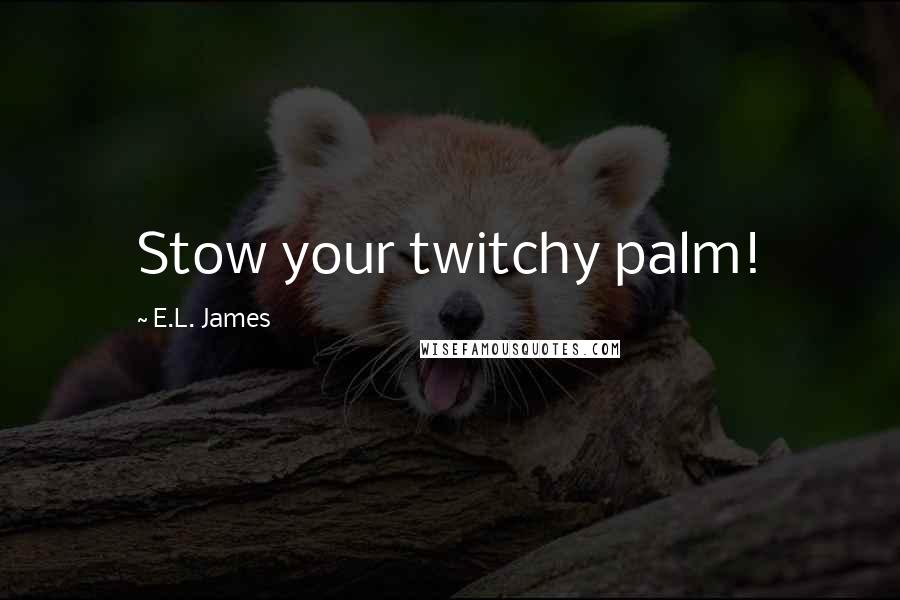 E.L. James Quotes: Stow your twitchy palm!