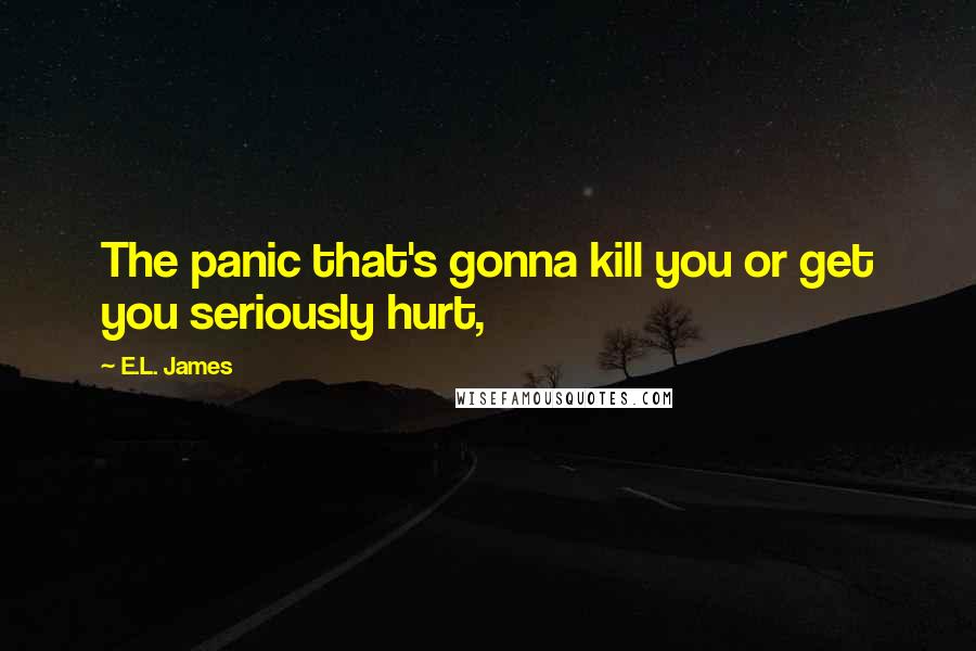 E.L. James Quotes: The panic that's gonna kill you or get you seriously hurt,