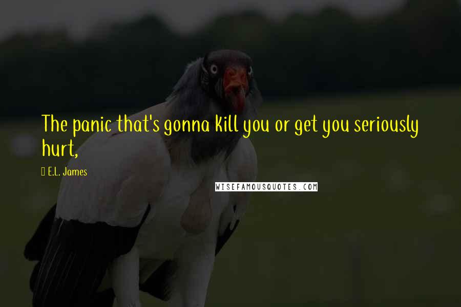 E.L. James Quotes: The panic that's gonna kill you or get you seriously hurt,