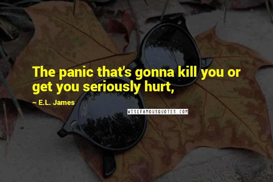 E.L. James Quotes: The panic that's gonna kill you or get you seriously hurt,