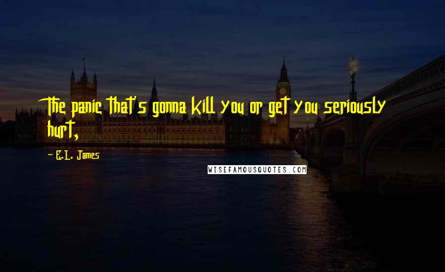 E.L. James Quotes: The panic that's gonna kill you or get you seriously hurt,