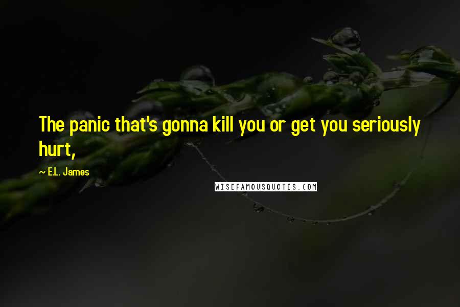 E.L. James Quotes: The panic that's gonna kill you or get you seriously hurt,