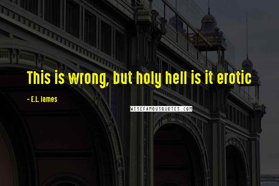 E.L. James Quotes: This is wrong, but holy hell is it erotic