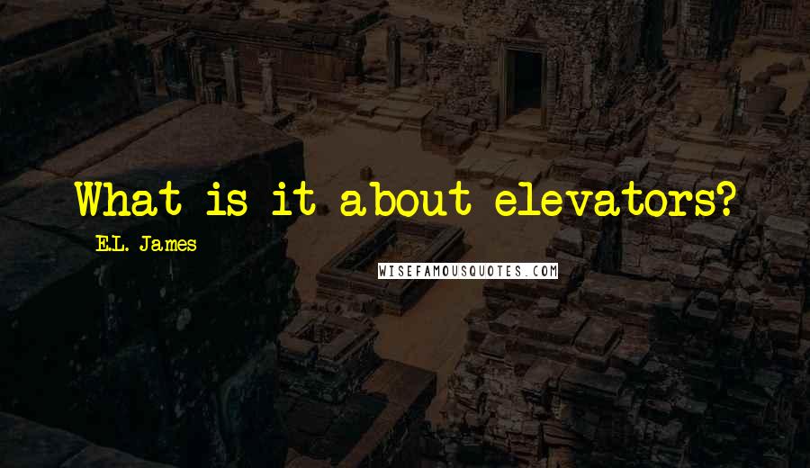 E.L. James Quotes: What is it about elevators?