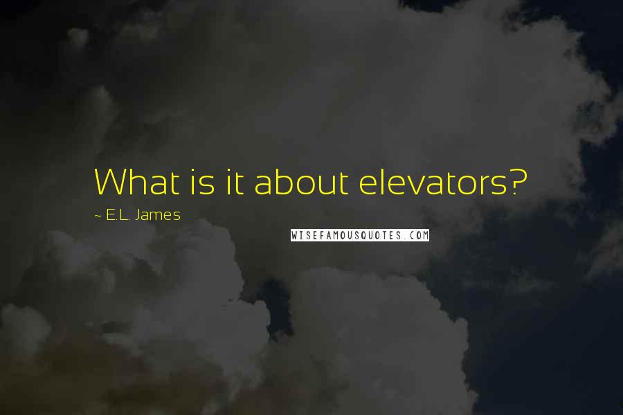 E.L. James Quotes: What is it about elevators?