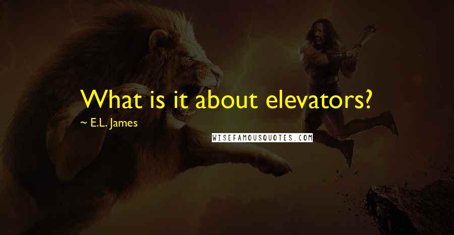 E.L. James Quotes: What is it about elevators?