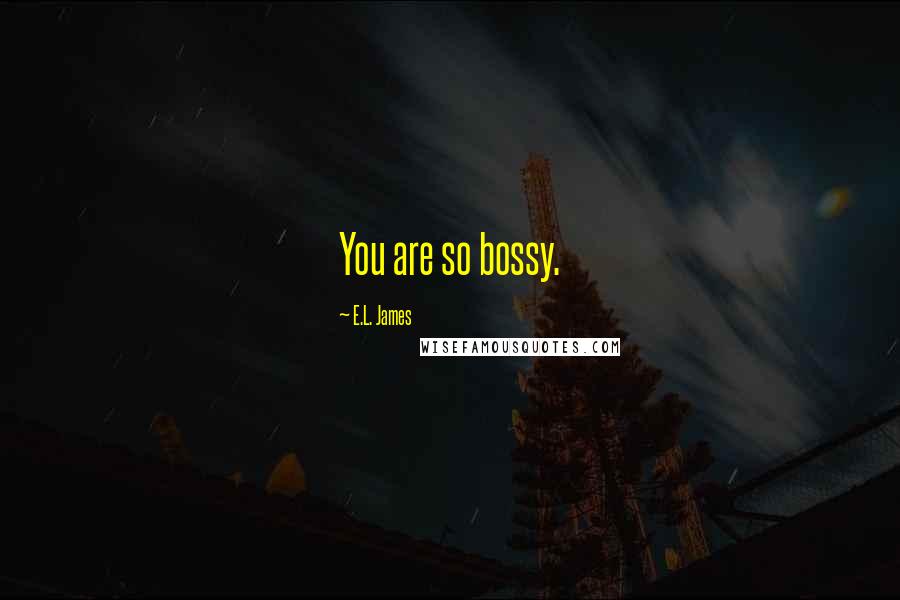 E.L. James Quotes: You are so bossy.