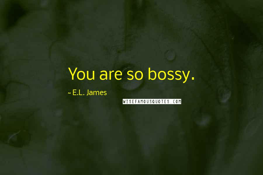 E.L. James Quotes: You are so bossy.
