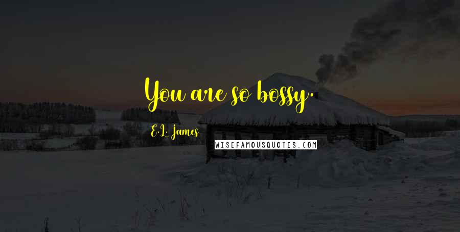 E.L. James Quotes: You are so bossy.