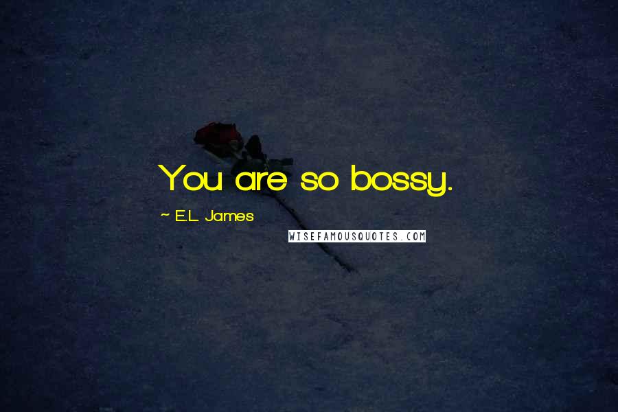 E.L. James Quotes: You are so bossy.