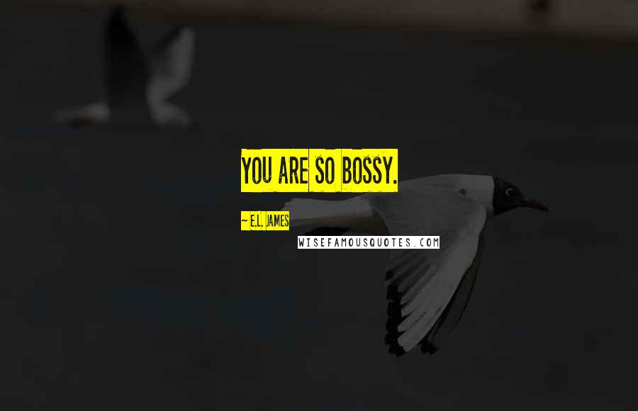 E.L. James Quotes: You are so bossy.
