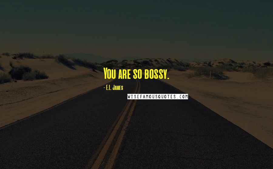 E.L. James Quotes: You are so bossy.