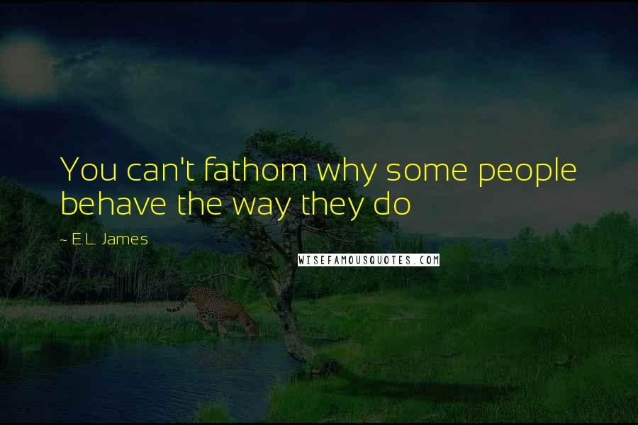 E.L. James Quotes: You can't fathom why some people behave the way they do