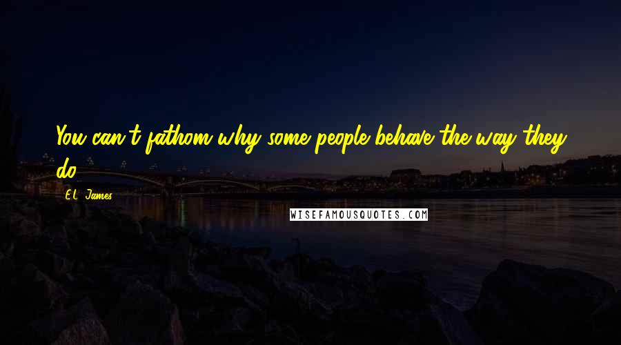 E.L. James Quotes: You can't fathom why some people behave the way they do