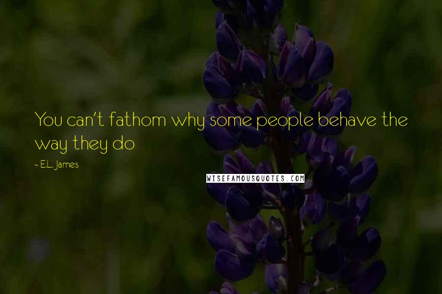 E.L. James Quotes: You can't fathom why some people behave the way they do