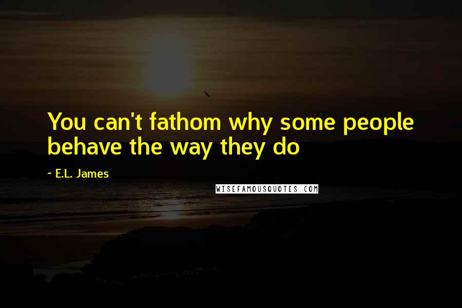 E.L. James Quotes: You can't fathom why some people behave the way they do