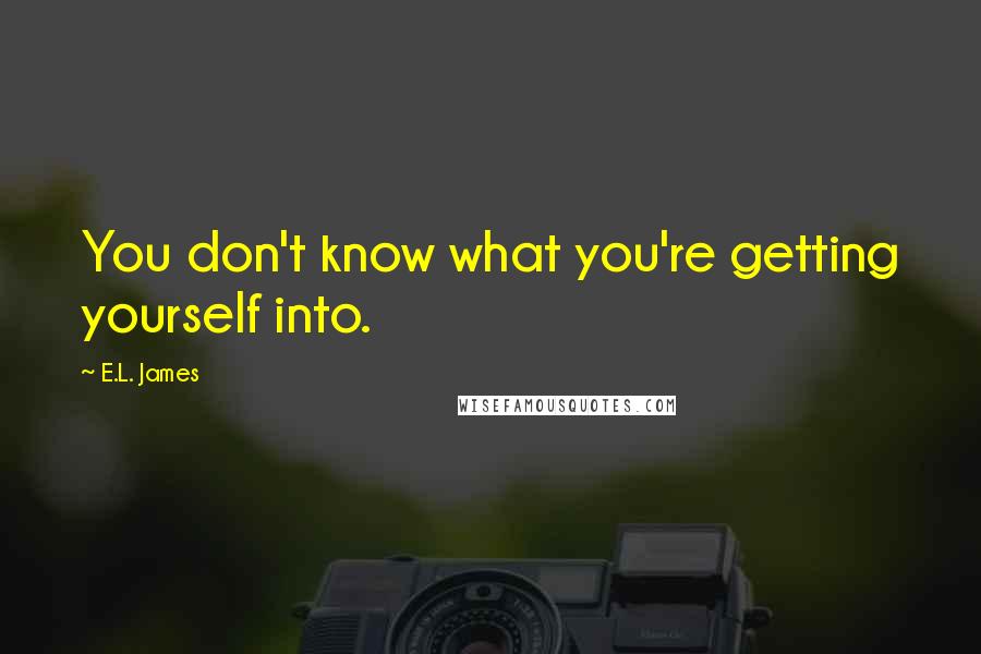 E.L. James Quotes: You don't know what you're getting yourself into.