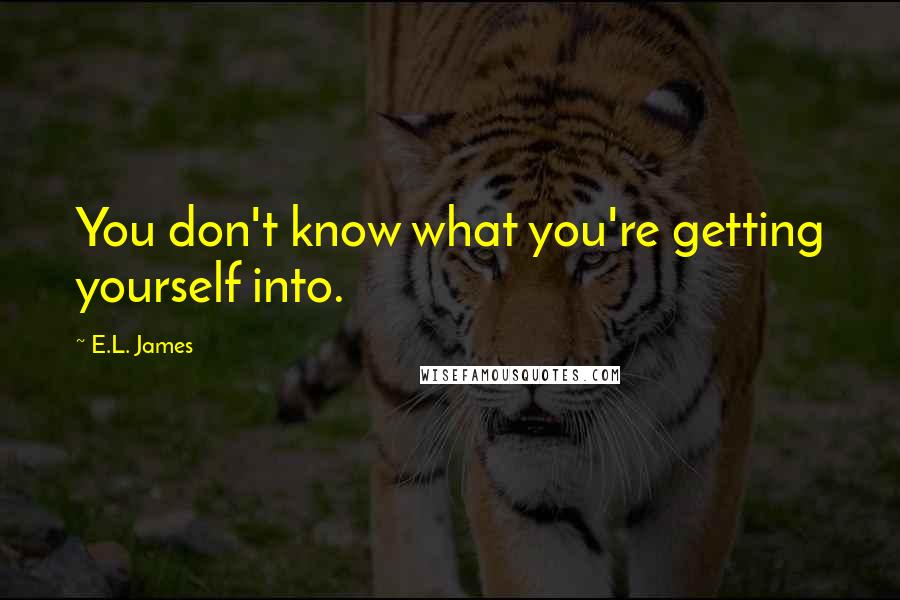 E.L. James Quotes: You don't know what you're getting yourself into.