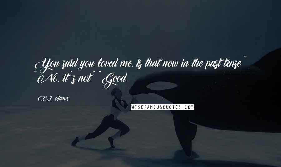 E.L. James Quotes: You said you loved me, is that now in the past tense?" "No, it's not." "Good.