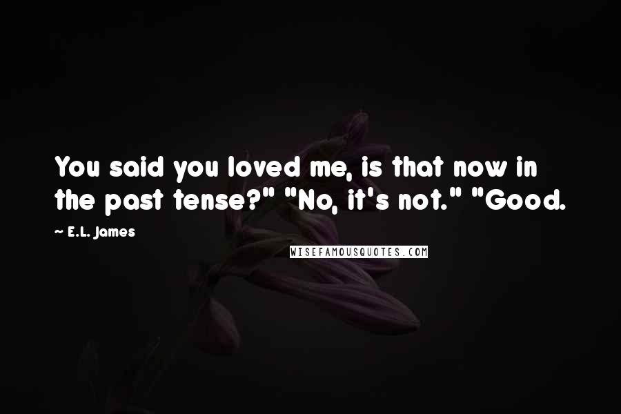 E.L. James Quotes: You said you loved me, is that now in the past tense?" "No, it's not." "Good.