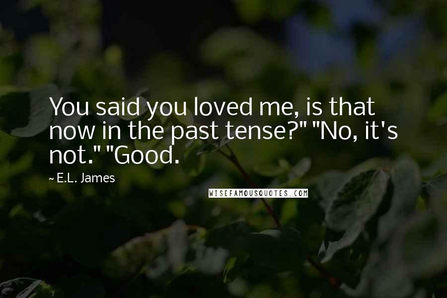 E.L. James Quotes: You said you loved me, is that now in the past tense?" "No, it's not." "Good.