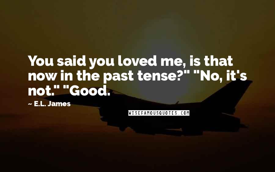 E.L. James Quotes: You said you loved me, is that now in the past tense?" "No, it's not." "Good.