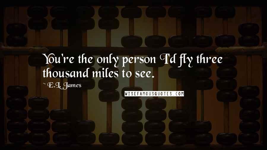 E.L. James Quotes: You're the only person I'd fly three thousand miles to see.