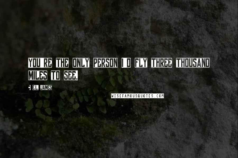 E.L. James Quotes: You're the only person I'd fly three thousand miles to see.