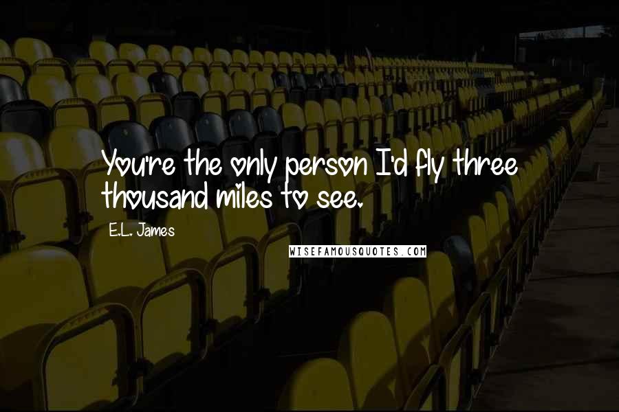 E.L. James Quotes: You're the only person I'd fly three thousand miles to see.