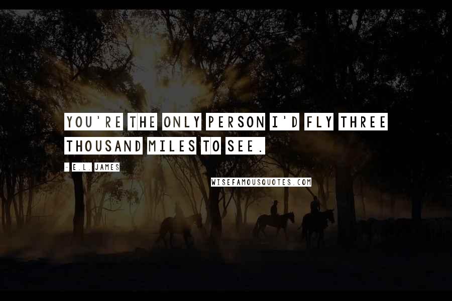 E.L. James Quotes: You're the only person I'd fly three thousand miles to see.