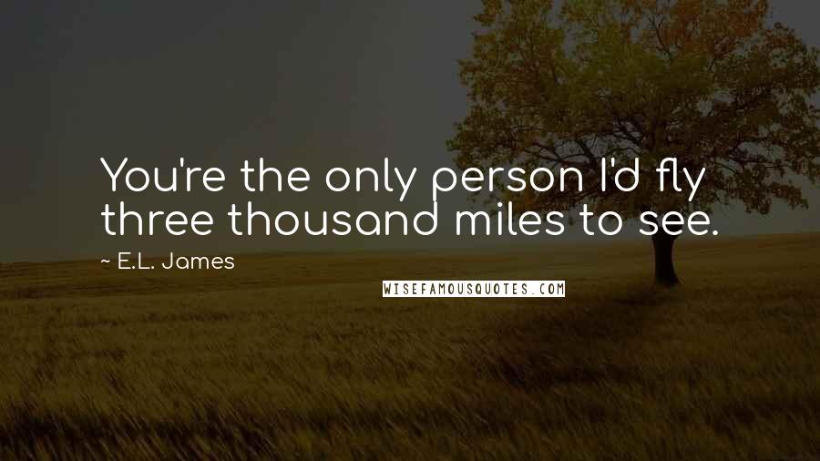 E.L. James Quotes: You're the only person I'd fly three thousand miles to see.