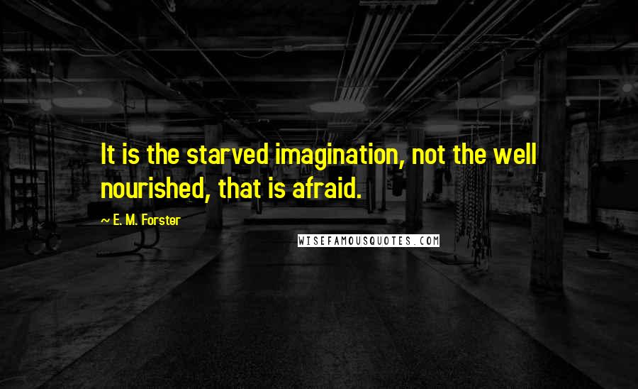 E. M. Forster Quotes: It is the starved imagination, not the well nourished, that is afraid.
