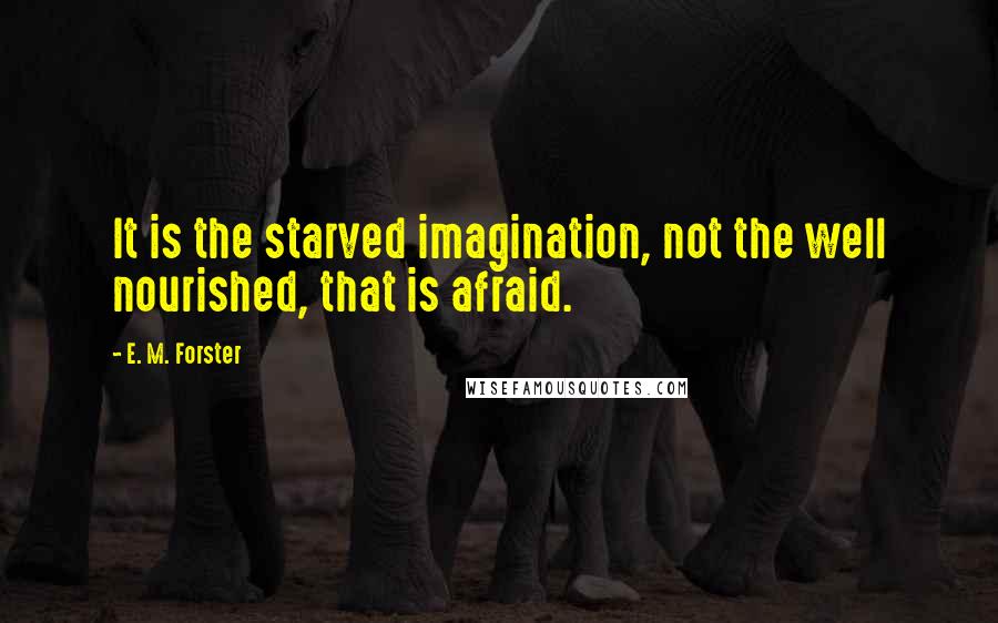 E. M. Forster Quotes: It is the starved imagination, not the well nourished, that is afraid.