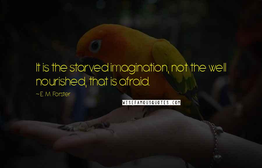 E. M. Forster Quotes: It is the starved imagination, not the well nourished, that is afraid.