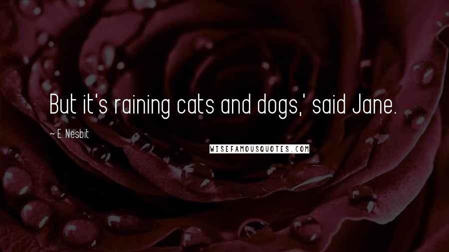 E. Nesbit Quotes: But it's raining cats and dogs,' said Jane.