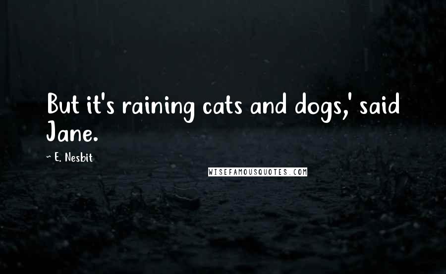 E. Nesbit Quotes: But it's raining cats and dogs,' said Jane.