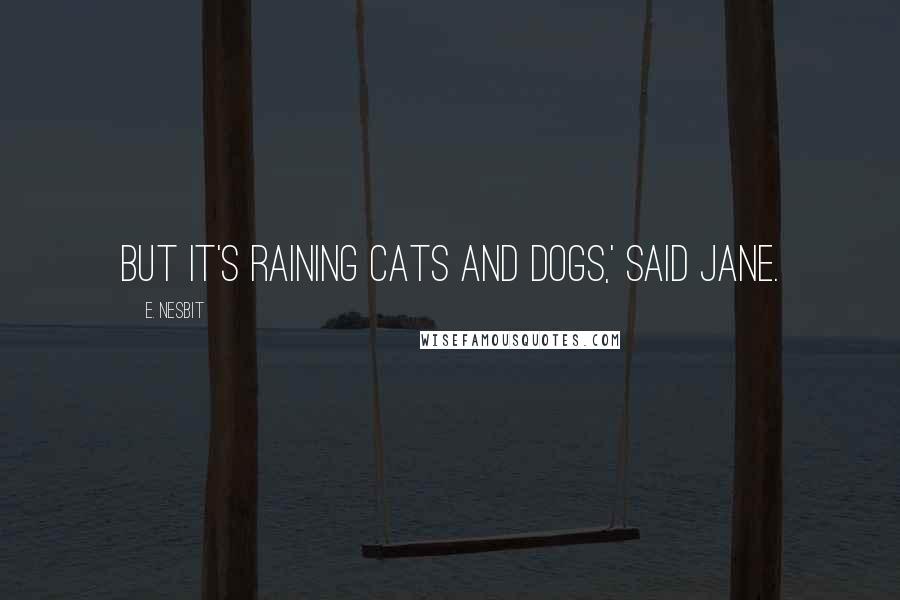 E. Nesbit Quotes: But it's raining cats and dogs,' said Jane.