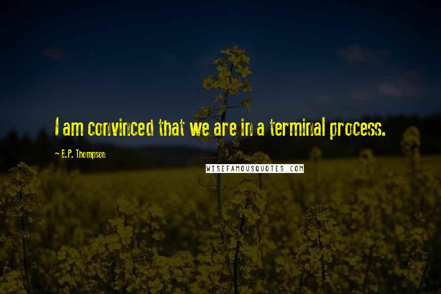 E.P. Thompson Quotes: I am convinced that we are in a terminal process.