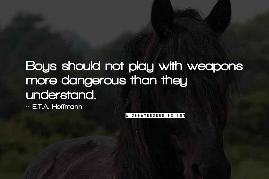 E.T.A. Hoffmann Quotes: Boys should not play with weapons more dangerous than they understand.