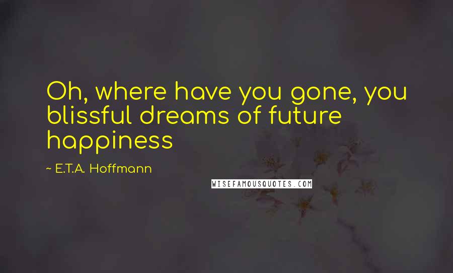 E.T.A. Hoffmann Quotes: Oh, where have you gone, you blissful dreams of future happiness