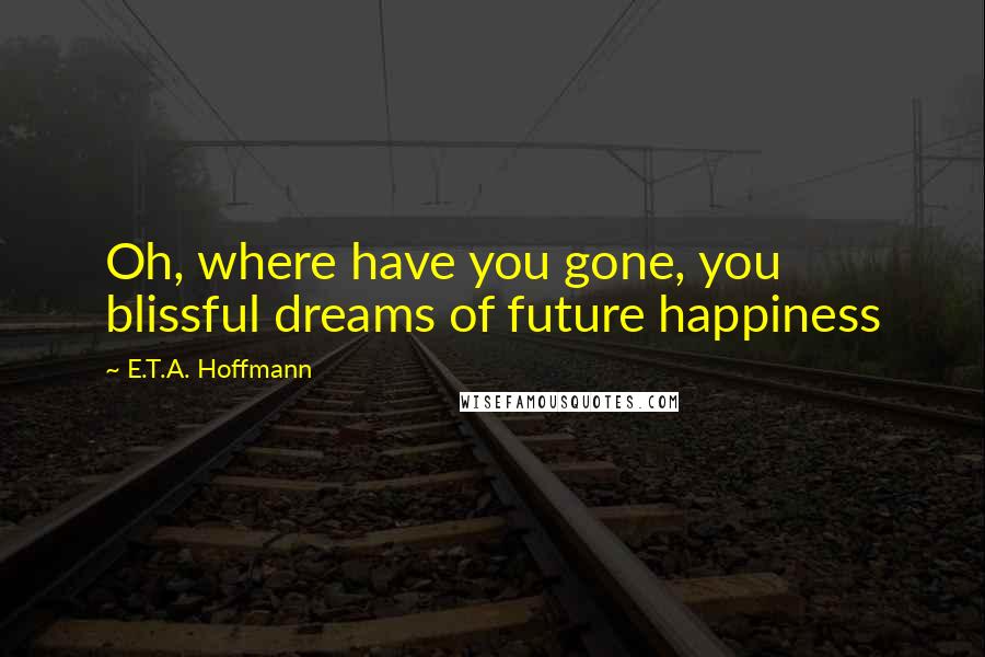 E.T.A. Hoffmann Quotes: Oh, where have you gone, you blissful dreams of future happiness