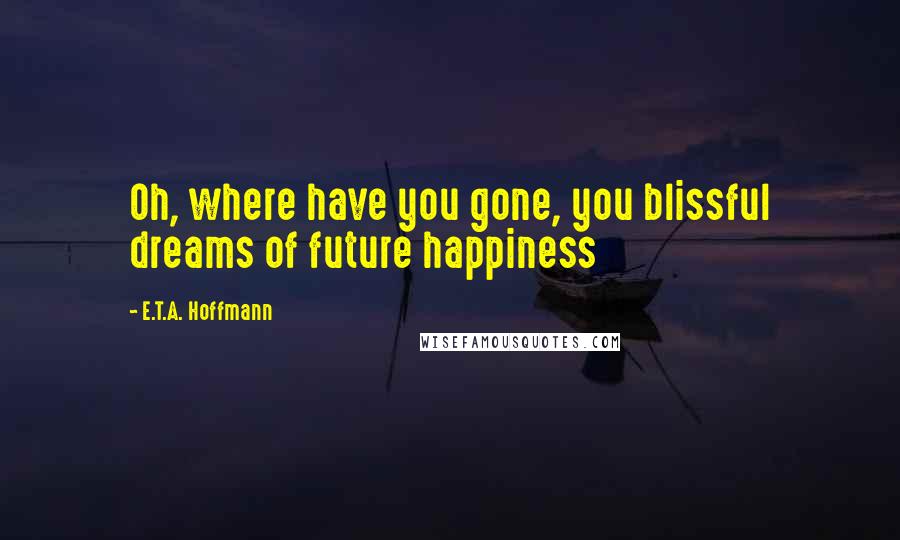 E.T.A. Hoffmann Quotes: Oh, where have you gone, you blissful dreams of future happiness