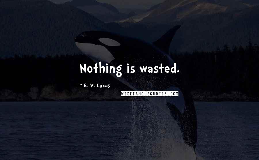 E. V. Lucas Quotes: Nothing is wasted.