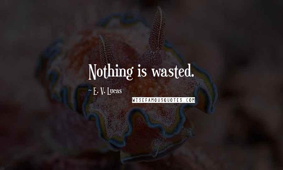 E. V. Lucas Quotes: Nothing is wasted.
