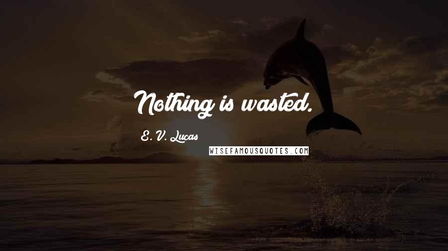 E. V. Lucas Quotes: Nothing is wasted.