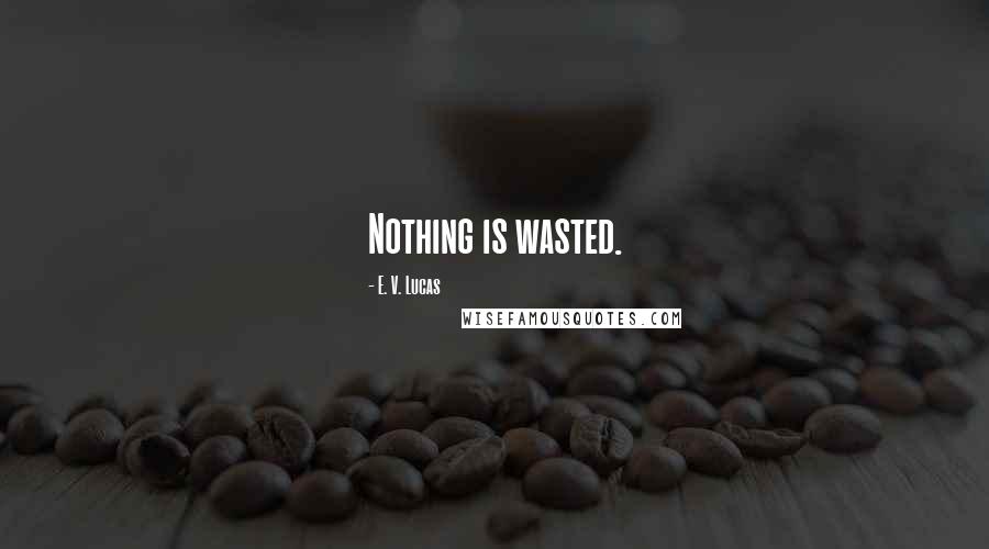 E. V. Lucas Quotes: Nothing is wasted.