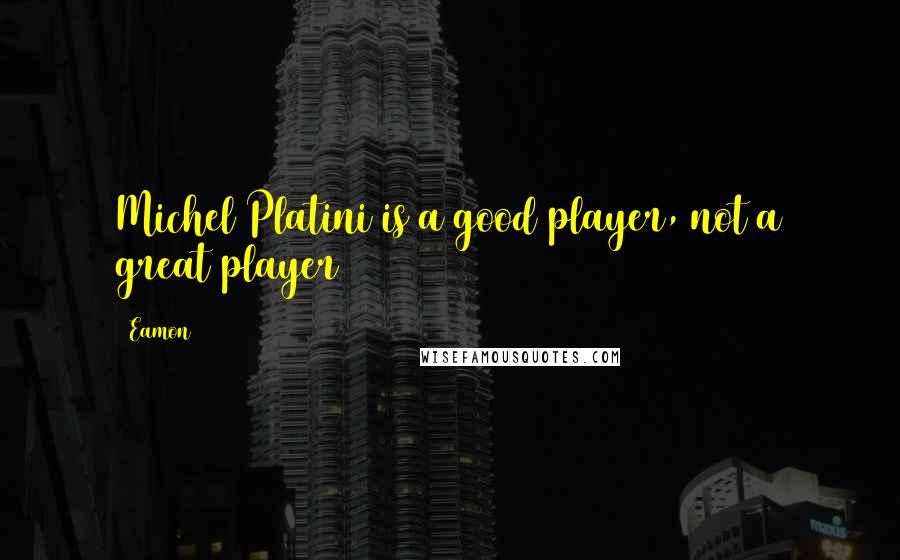 Eamon Quotes: Michel Platini is a good player, not a great player