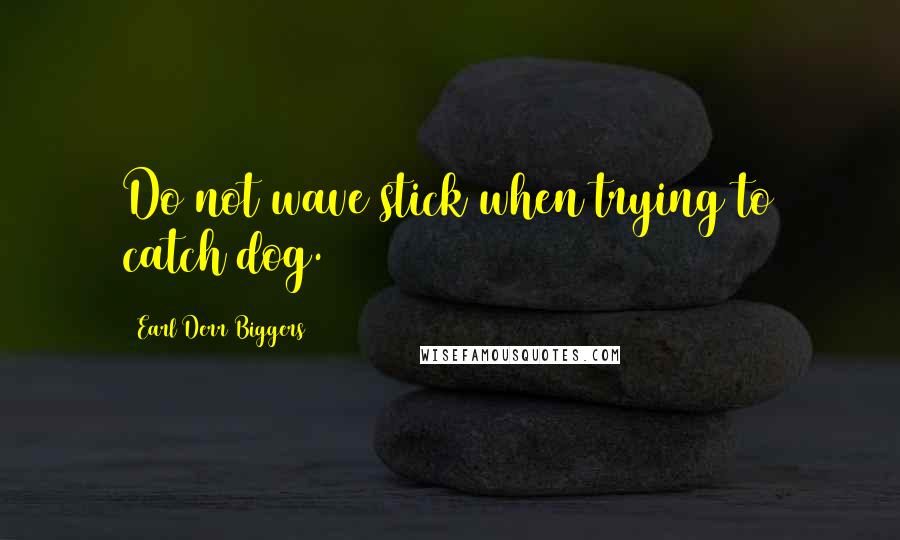 Earl Derr Biggers Quotes: Do not wave stick when trying to catch dog.