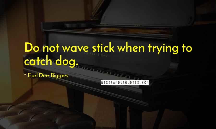 Earl Derr Biggers Quotes: Do not wave stick when trying to catch dog.